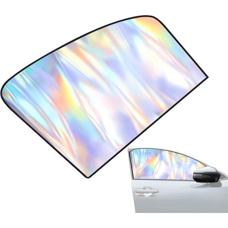 Car Sun Shade Front Windshield, Foldable Sun Shade for Car Anti UV Heat Insulation, Car Sun Shade Laser Titanium Silver Parasol/Front Passenger Window (1/5)