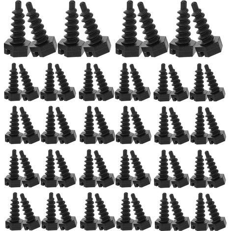 Vis à plantes Healeved, lot de 100, en plastique, forme hexagonale, noir, résistantes et faciles (1/5)