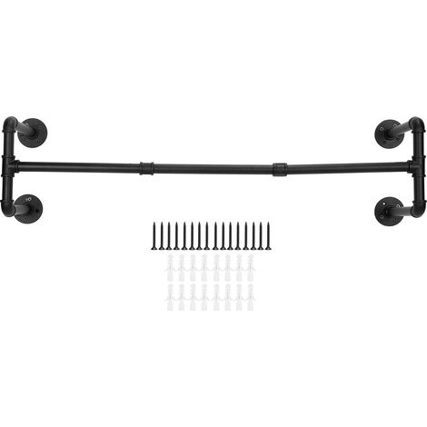 Porte-manteau mural industriel Tuyaux en fer robustes Style rétro vintage Capacité 60kg Idéal entrée couloir (1/5)