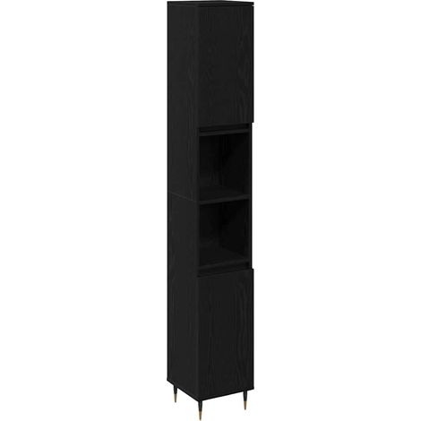 Maison Exclusive - Badezimmerschrank mit Tür Schwarz Eichen-Optik
