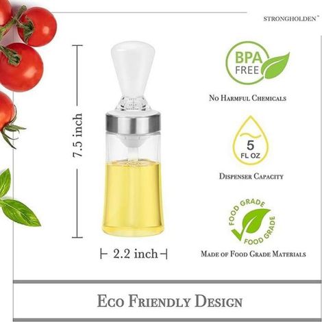 Flacon Distributeur Huile - Verre Trempé Et Silicone Alimentaire - Pour Cuisinières Poêles Barbecue Pâtisserie - 250 Ml (1/5)