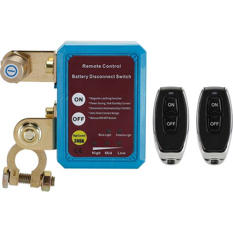 Coupe-circuit Intelligent pour Batterie Automobile 12V/24V - Detection Precise Fuite & Protection Anti-Defaut avec 2 Telecommandes CR2025 (1/4)