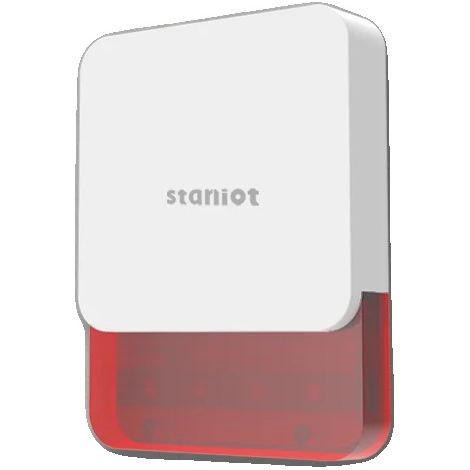 Sirena inalámbrica, alarma de 115 dB, diseño impermeable, color rojo. (1/2)
