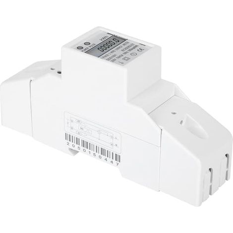 Compteur d'énergie monophasé 2P sur rail DIN, rétroéclairé, compteur kWh, couvercle transparent (1/5)