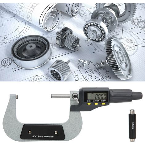 Micromètre numérique extérieur 50-75 mm, précision 0,001 mm, pied à coulisse électronique (1/5)