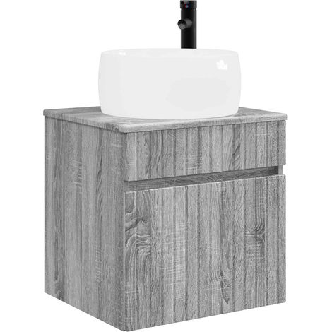 Wall-mounted Sink Vanity Grey Sonoma 49 x 44.5 x 66 cm vidaXL