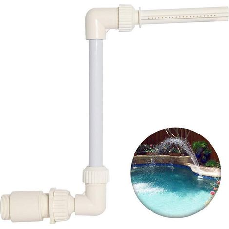 1 Fontaine cascade, Jet d'eau réglable, Hauteur 4,25m, Buse orientable, Pour piscine hors-sol et semi-enterrée (1/5)