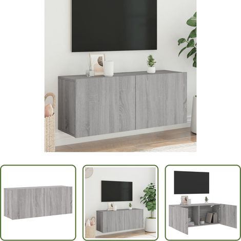 vidaXL Rangement mural - Meuble TV mural sonoma gris 100x30x41 cm (1/5)