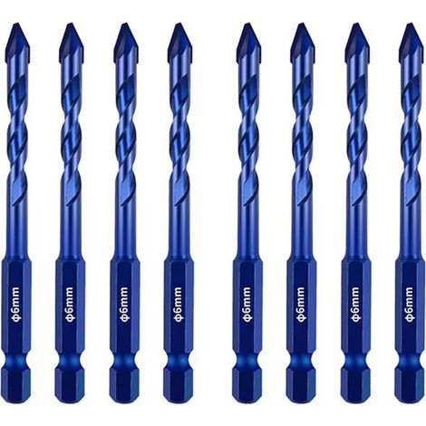 Foret Carbure De Tungstène - 6 mm - Pour Carrelage Céramique Verre Béton Bois - Lot De 8 Pièces (1/5)