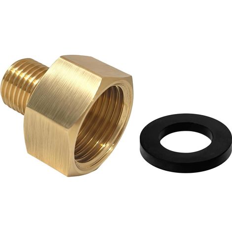 Raccord de gaz, 1/2" Femelle Droite vers 1/4" Mâle Gauche, Raccord Adaptateur en Laiton pour Conduite de Gaz d'Air, Réfrigération, CVC (1/5)