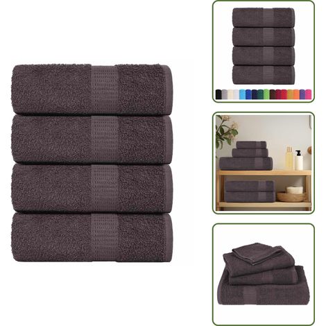 Waschlappen 4 Stk. Anthrazit 15x21 cm 360 g/m² 100% Baumwolle - Waschlappen - Handtuch - Badetuch - Geschirrtuch (1/5)