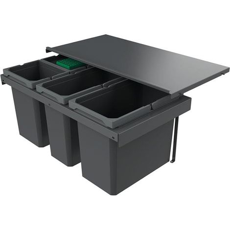 Naber Abfallsammler Cox Stand-UP® 350 S/800-4, für vorhandenen Auszug, mit Biodeckel, anthrazit (1/3)