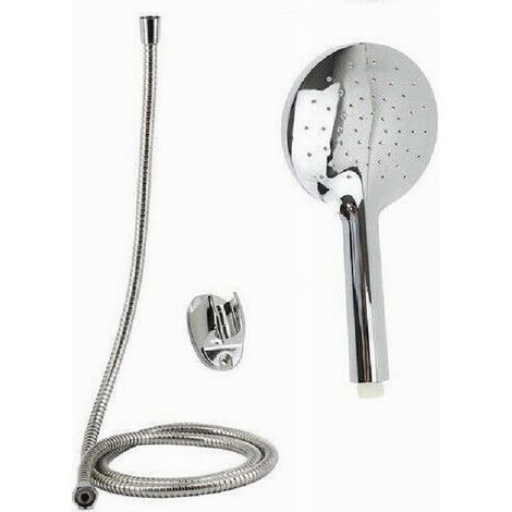 Cleafe - Kit Doccetta Tonda Doccino Soffione Doccia Con Laccio 1,8 Mt Staffa Bagno 59228 - (1/2)