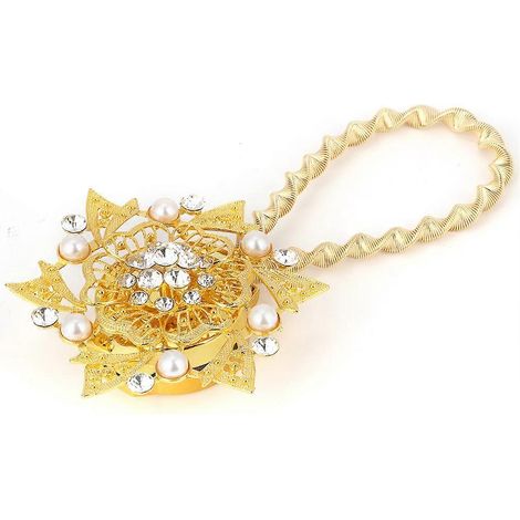 Embrasses magnétiques de rideaux printanières ornées de strass, accessoires de rideaux et pinces de décoration de fenêtre (1/5)