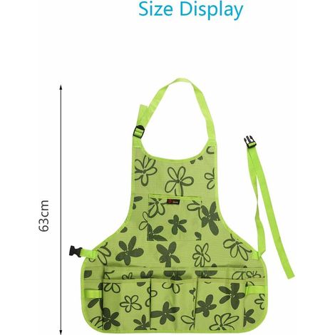 Women's Gardening Apron with Tools(Gloves), 600D Oxford Fabric Garden Apron Waterproof Gardening Apron with 14 Pockets for Painter Chef Hairdressers Green (1/5)