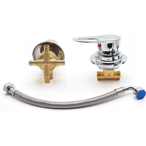 1 Mitigeur Douche 4 Voies Laiton Chromé Robinet Thermostatique Céramique Salle De Bain (1/5)