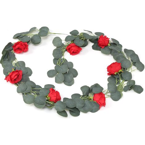 Guirlande artificielle en soie, fleurs suspendues aux couleurs vives et multifonctionnelles, idéale pour la décoration de mariages, de fêtes et de jardins. (1/5)