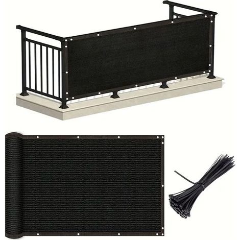Windschutznetz 1x4m - Sichtschutz für Balkon - Staubschutz - Wetterfest - Für den Außenbereich geeignet (1/5)