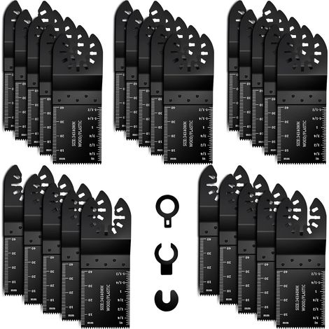 50PCS Multi-Tool Blades, Universal Oscillating Saw Blades, Professional Multi-Tool Blades for Wood/Plastic Cutting, Quick Release (1/5)