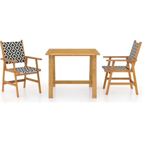 Maison Exclusive - Set Mobili da Pranzo per Giardino 3 pz Legno Massello di Acacia