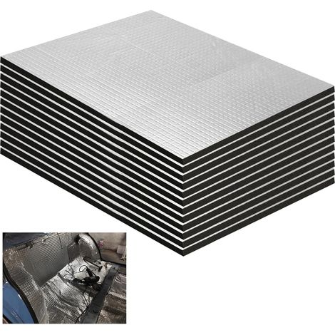12 Pièces Tapis D'Isolation Acoustique 250 x 180 x 5 mm Tapis de Voiture Isolant Autocollant Tapis Insonorisant pour Voiture Tapis D'isolation Phonique pour Isolation Phonique Étanche Ignifuge (1/5)