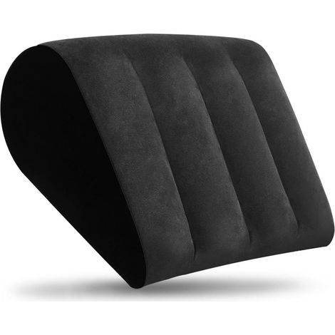 Coussin Lombaire - Coussin Gonflable Triangulaire - Soutien Dorsal Et Repose-Jambes - Pour Bureau Voiture Voyage Lecture - Noir - 1 Pièce (1/5)