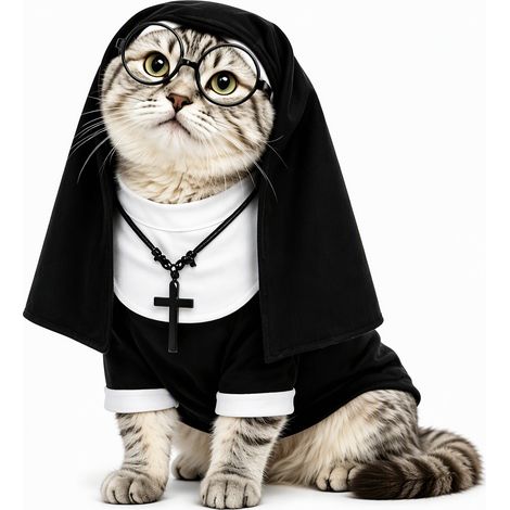 Déguisement de religieuse pour chien et chat M 21 x 19 cm
