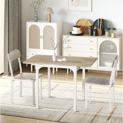 Esstisch klappbar mit 2 Stühlen MDF Natur 110x70 cm OKMYHOME (1/4)