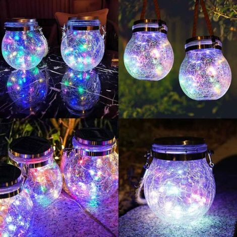 Lanterne solaire jardin - - - 20 LED - Multicolore - IP65 (1/4)