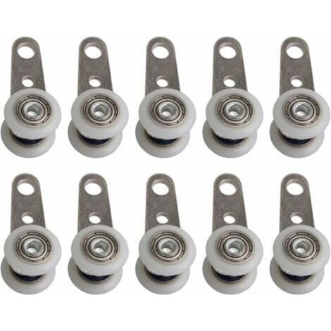 Set mit 10 Rollen für Terrassentüren oder Schiebetüren – Metall und Kunststoff – 4,5 x 1,9 cm (1/4)