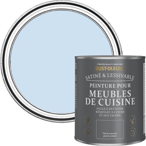 Peinture Bleue pour Meubles de Cuisine, Finition Satinée - Bleu Poudré 750ml (1/5)