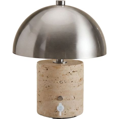SKLUM Kabellose LED-Tischlampe für den Außenbereich aus Eisen und Naturstein Nicolas Travertine (1/5)
