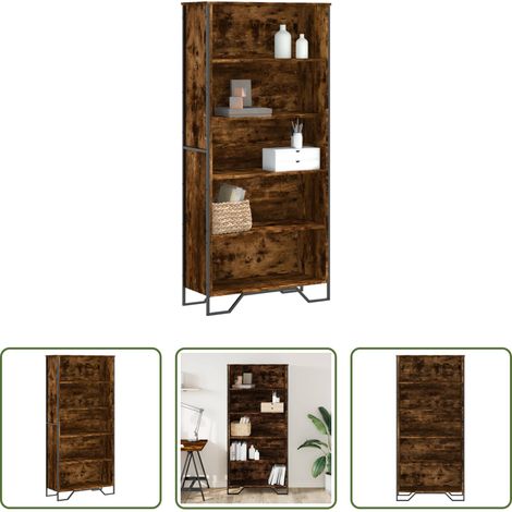 vidaXL Bücherregal Holz - Bücherregal Räuchereiche 80x31x169 cm Holzwerkstoff (1/5)