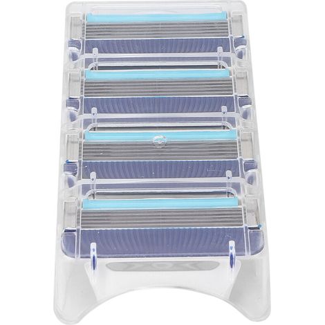 4 pièces lames de rasoir homme rétro compatibles, recharges 5 couches pour rasage masculin (1/5)