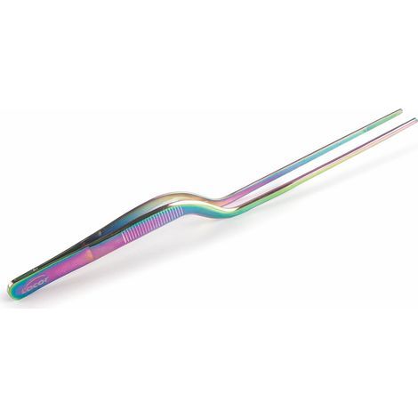 Regenboog precisieplatering keukentangen, 18/10 roestvrij staal, antislip handgreep, maximale kwaliteit, lengte 16 cm, iriserend (1/3)