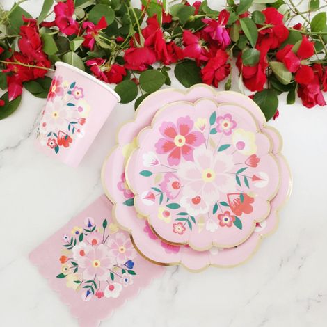 Assiettes en papier jetables à motifs floraux pour la maison, le goûter et les fêtes (1/5)