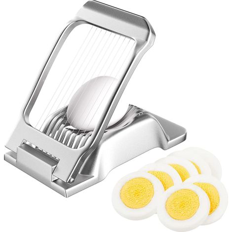 Coupe Oeufs Professionnel aluminium robuste, coupe oeuf durs Passe Au Lave-Vaisselle, Fils de Coupe-œufs tension individuelle et stable pour œufs, kiwis, fraises, aliments mous (1/5)
