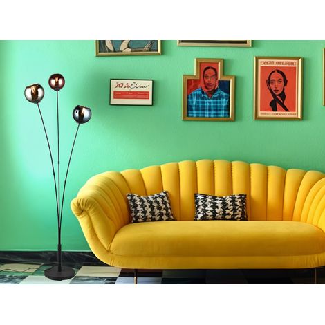 Ausgefallene Stehleuchte SHELDON mit bunt verspiegelten Glaskugeln, Höhe 150cm (1/5)