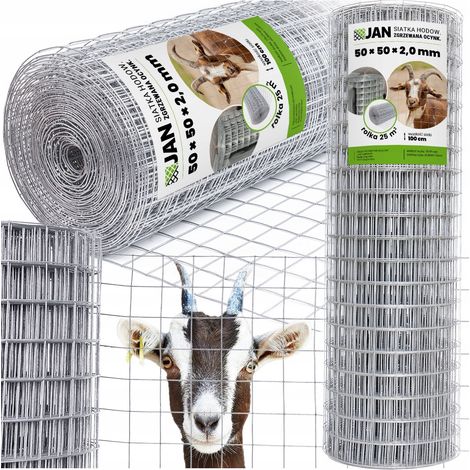 Grillage soudé 50x50x2,0 mm pour volières, clôtures de 25 m² pour cages d'élevage