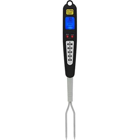 Forchetta da cucina digitale per barbecue con termometro per carne, lettura istantanea, doppia sonda, display LED, facile da pulire (1/5)