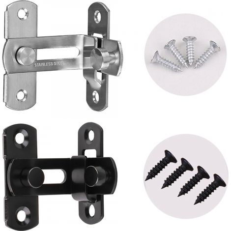 2 serrures porte coulissante inox angle droit, sécurité boulon fenêtre (1/5)