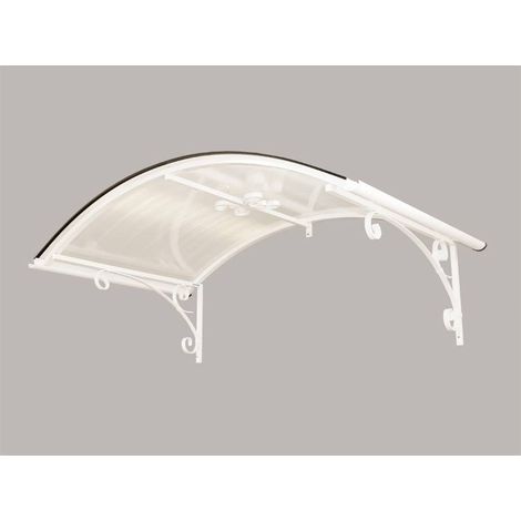 Levigne – Auvent de porte arc rétro en aluminium et polycarbonate 158 x 90 cm – Protection pluie et UV – Visserie incluse – Compatible côté FAUBEL (1/2)