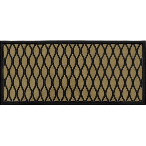 Vienna Rubber Backed Scraper Doormat, 45x100cm, Droplet, Brown (1/4)