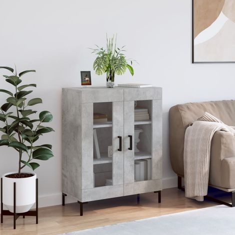 Buffet Meuble de rangement Armoire de cuisine gris béton 69,5x34x90 cm bois d'ingénierie 58417 (1/5)