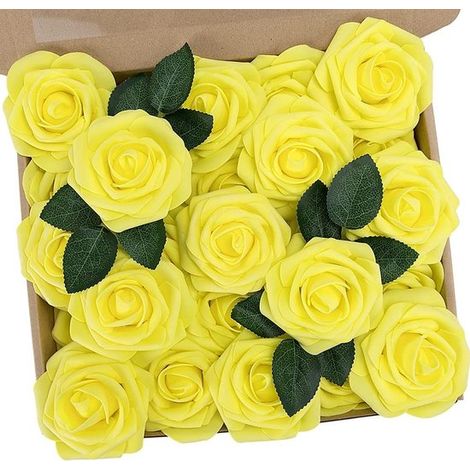 Rosas artificiales, para el Día de San Valentín, el Día de la Madre, bodas, baby showers, aproximadamente 20 cm de largo, 8 cm de diámetro (1/5)