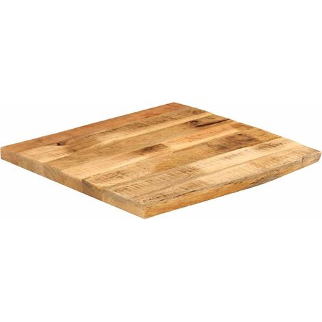 Maison Exclusive - Piano Tavolo 80x80x3,8cm Bordi Vivi Legno Massello Mango Grezzo (1/5)