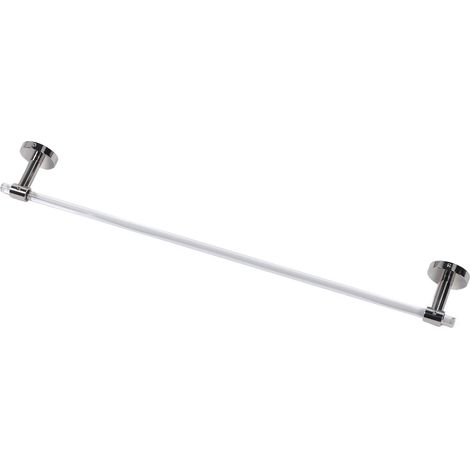 Toallero de pared lujoso y minimalista de acrílico, 60 cm, con accesorios y herramientas de montaje [Cepillo de dientes eléctrico, blanco] (1/5)