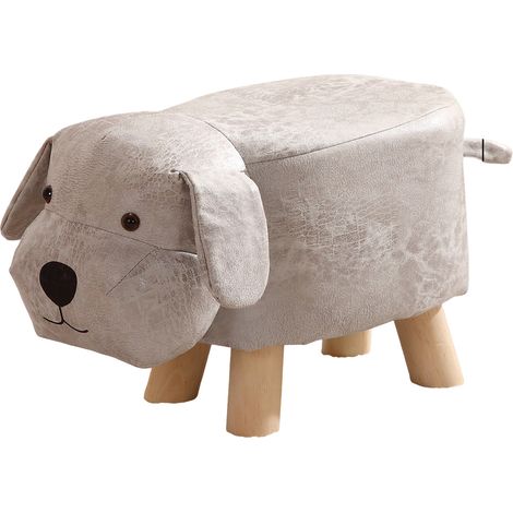 1 Tabouret enfant, bois, forme chien, mousse haute densité, tissu doux, maison maternelle(Q3 : Nouveaux produits pour le mois d'août) (1/5)