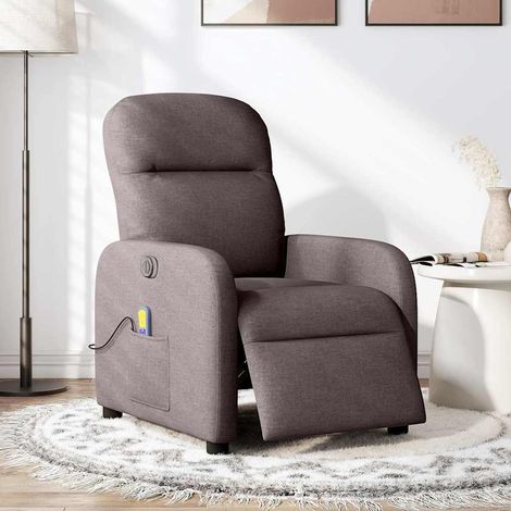 Maison Exclusive - Massagesessel Elektrisch Dunkelbraun Stoff