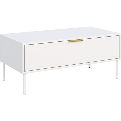 Selsey Vena – Couchtisch mit Schublade - weiß - 100x50 cm (1/5)